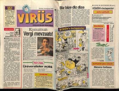 Hürriyet Gazetesi Virüs Eki 10 Ekim 1991 - Hülya Avşar Bugün GAPta GZ78345 - 1