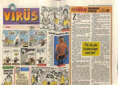 Hürriyet Gazetesi Virüs Eki 18 Mayıs 1991 - Sinemamızın Yüz Akı Nur Sürer GZ78357 - 1