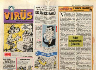 Hürriyet Gazetesi Virüs Eki 22 Ağustos 1991 - TRT Yetiştiriyor Star Harcıyor GZ78349 - 1