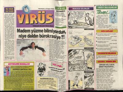 Hürriyet Gazetesi Virüs Eki 31 Ekim 1991 - Yüzme Bilmiyordun Niye Daldın GZ78342 - 1
