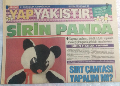 Hürriyet Gazetesi Yap Yakıştır Eki 13 Ekim 1994 - Sırt Çantası Yapalım mı?,Kumaşla Kaplanmış Çiçekler GZ21412 - 1