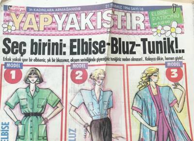 Hürriyet Gazetesi Yap Yakıştır Eki 21 Temmuz 1994-Seç BiriniElbise -Bluz-Tunik GZ36678 - 1