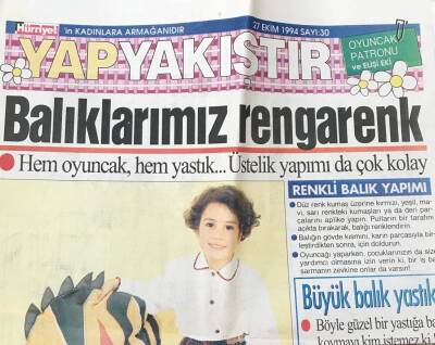 Hürriyet Gazetesi Yap Yakıştır Eki 27 Ekim 1994-Balıklarımız Rengarenk GZ36677 - 1