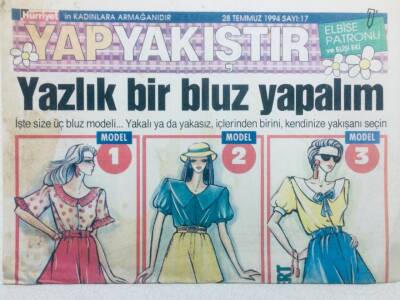 Hürriyet Gazetesi Yap Yakıştır Eki 28 Temmuz 1994 - Yazlık Bir Bluz Yapalım GZ41801 - 1