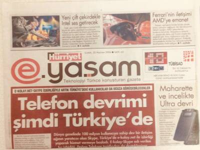 Hürriyet Gazetesi Yaşam Eki 30 Haziran 2006 - Telefon Devrimi Türkiyede GZ38999 - 1