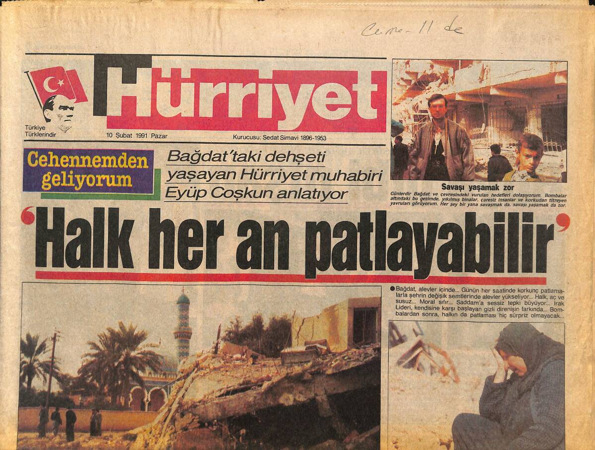 Hürriyet Gazetesi 10 Şubat 1991 - Hülya Avşar'ın Aysu Korkusu - Baykal'la Yılmaz Atakta GZ133019 - 1
