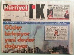 Hürriyet İK Gazetesi 11 Eylül 2005 Güçler Birleşiyor Yeni Devler Doğuyor - GZ44139 - 1