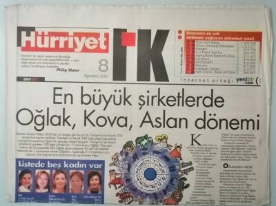 Hürriyet IK Gazetesi 8 Ağustos 2004 En Büyük Şirketlerde Oğlak Kova Aslan Dönemi -GZ37017 - 1