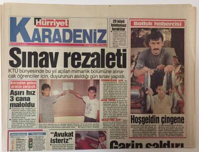 Hürriyet Karadeniz Gazetesi 22 Ağustos 1993 - KTÜde Sınav Rezaleti GZ25280 - 1
