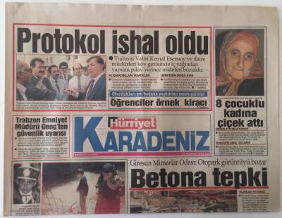 Hürriyet Karadeniz Gazetesi 29 Haziran 1993 - Giresun Mimarlar Odası Otapark Görüntüyü Bozar Yer Altına Yapılsın Önerisi - GZ16956 - 2