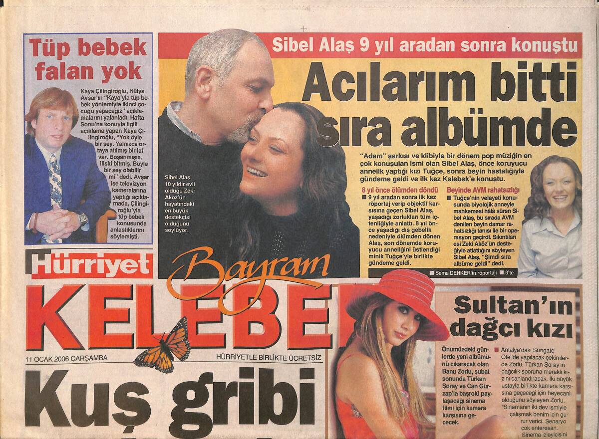 Hürriyet Kelebek Gazetesi 11 Ocak 2006 - Zeki Müren'in Torunu Geliyor - Sultan'ın Dağcı Kızı GZ3404 - 1
