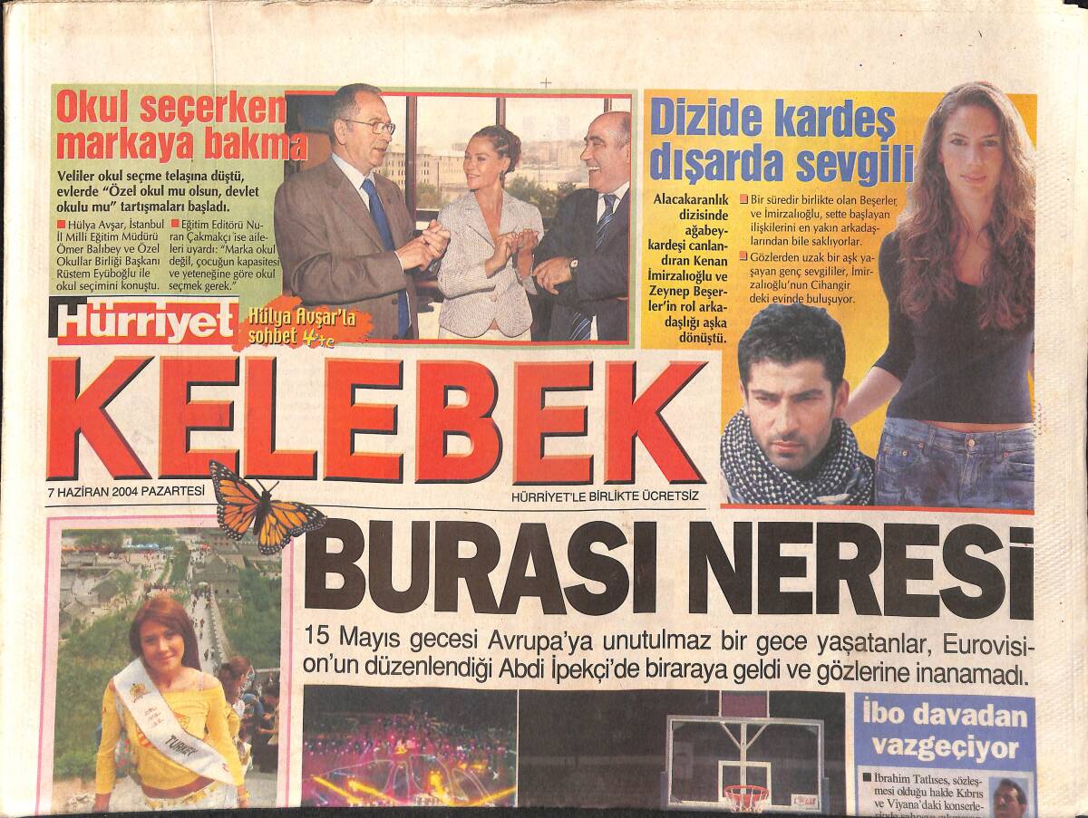 Hürriyet Kelebek Gazetesi 7 Haziran 2004 - Tarkan Arena'ya Çıktı - Hülya Avşar: Çocuklarımıza Objektif Bakabilmeliyiz GZ2951 - 1
