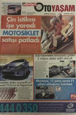 Hürriyet Oto Yaşam Gazetesi 13 Temmuz 2005-Çin İstilası İşe Yaradı Motosiklet Satışı Patladı GZ45305 - 2