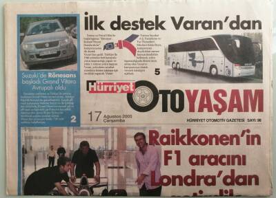 Hürriyet Oto Yaşam Gazetesi 17 Ağustos 2005 Otobüste Emniyet Kemerine İlk Destek Varandan Geldi - GZ44142 - 2