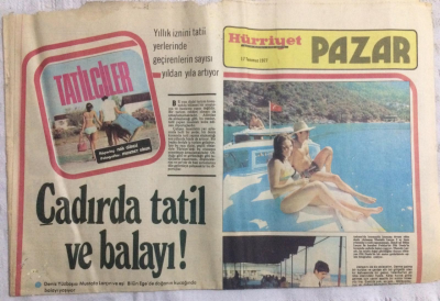 Hürriyet Pazar Eki 17 Temmuz 1977 - Uzun Süredir Ekrana Uzak Kalan Nil Burak Olmaz Olmaz Deme İle Karşımızda - GZ19967 - 1
