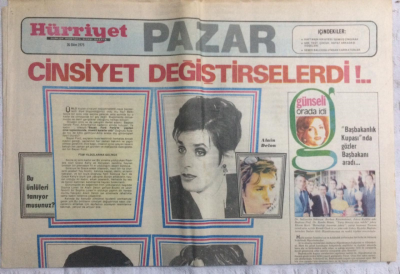 Hürriyet Pazar Eki 26 Ekim 1975 - Cinsiyet Değiştirselerdi!..Bu Ünlüleri Tanıyor musunuz? - GZ19995 - 1