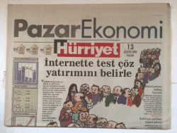 Hürriyet Pazar Ekonomi Gazetesi 13 Ağustos 2000 - Son Dakika Alımları da Borsayı Kurtaramadı GZ5464 - 1