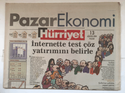 Hürriyet Pazar Ekonomi Gazetesi 13 Ağustos 2000 - Son Dakika Alımları da Borsayı Kurtaramadı GZ5464 - 1