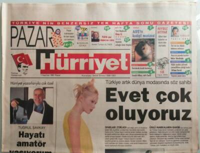 Hürriyet Pazar Gazetesi 1 Haziran 1997 Türkiye Artık Dünya Modasında Söz Sahibi -GZ44567 - 2