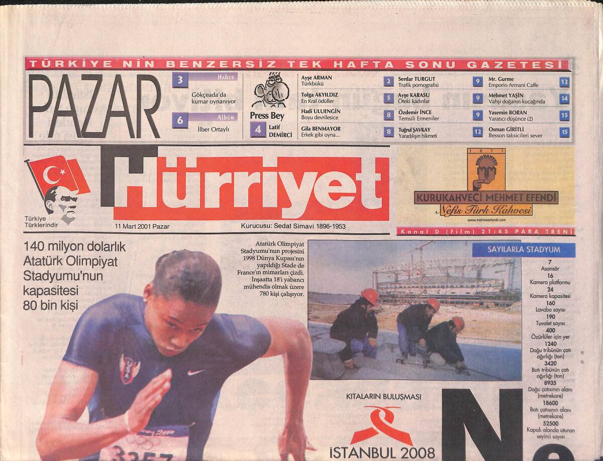Hürriyet Pazar Gazetesi 11 Mart 2001 - İlber Ortaylı: Halkın Yaptığı Dedikodu Biz Yapınca Biyografi Olur GZ3185 - 1