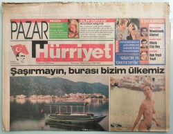 Hürriyet Pazar Gazetesi 14 Ağustos 1994 Ajda Pekkan Yavru Vatan Kıbrısta -GZ44156 - 2