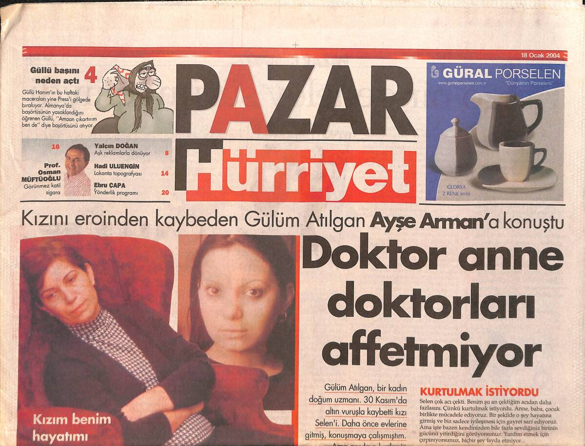 Hürriyet Pazar Gazetesi 18 Ocak 2004 - Alp Ulagay Futbol Devleriyle Top Koşturdu - Doktor Anne Doktorları Affetmiyor GZ2946 - 1
