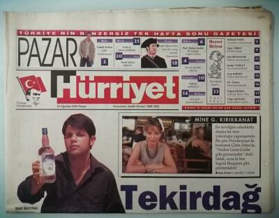Hürriyet Pazar Gazetesi 20 Ağustos 2000 Tekirdağ Pay İstiyor -GZ37023 - 1