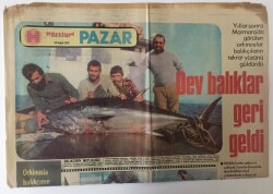 Hürriyet Pazar Gazetesi 23 Aralık 1979 - Marmarada Dev Balıklar Geri Geldi GZ13321 - 2