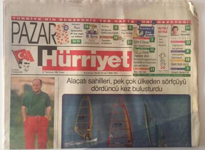 Hürriyet Pazar Gazetesi 27 Temmuz 1997 - Alaçatı Sahilleri , Pek Çok Ülkeden Sörfçüyü Dördüncü Kez Buluşturdu GZ16702 - 1