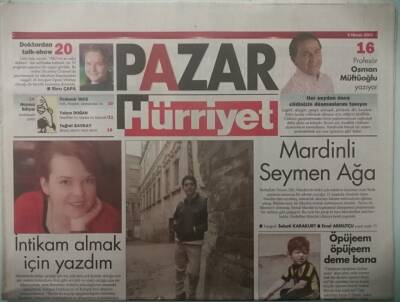 Hürriyet Pazar Gazetesi 6 Nisan 2003 O Da Çukurovanın Reha Muhtarı -GZ37503 - 1