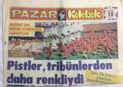 Hürriyet Pazar & Kelebek Eki 14 Ağustos 1983 - Pistler Tribünlerden Daha Renkliydi - GZ21010 - 1