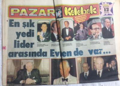 Hürriyet Pazar & Kelebek Eki 30 Ekim 1983 - En Şık Yedi Lider Arasında Evren De Var... - GZ21016 - 1