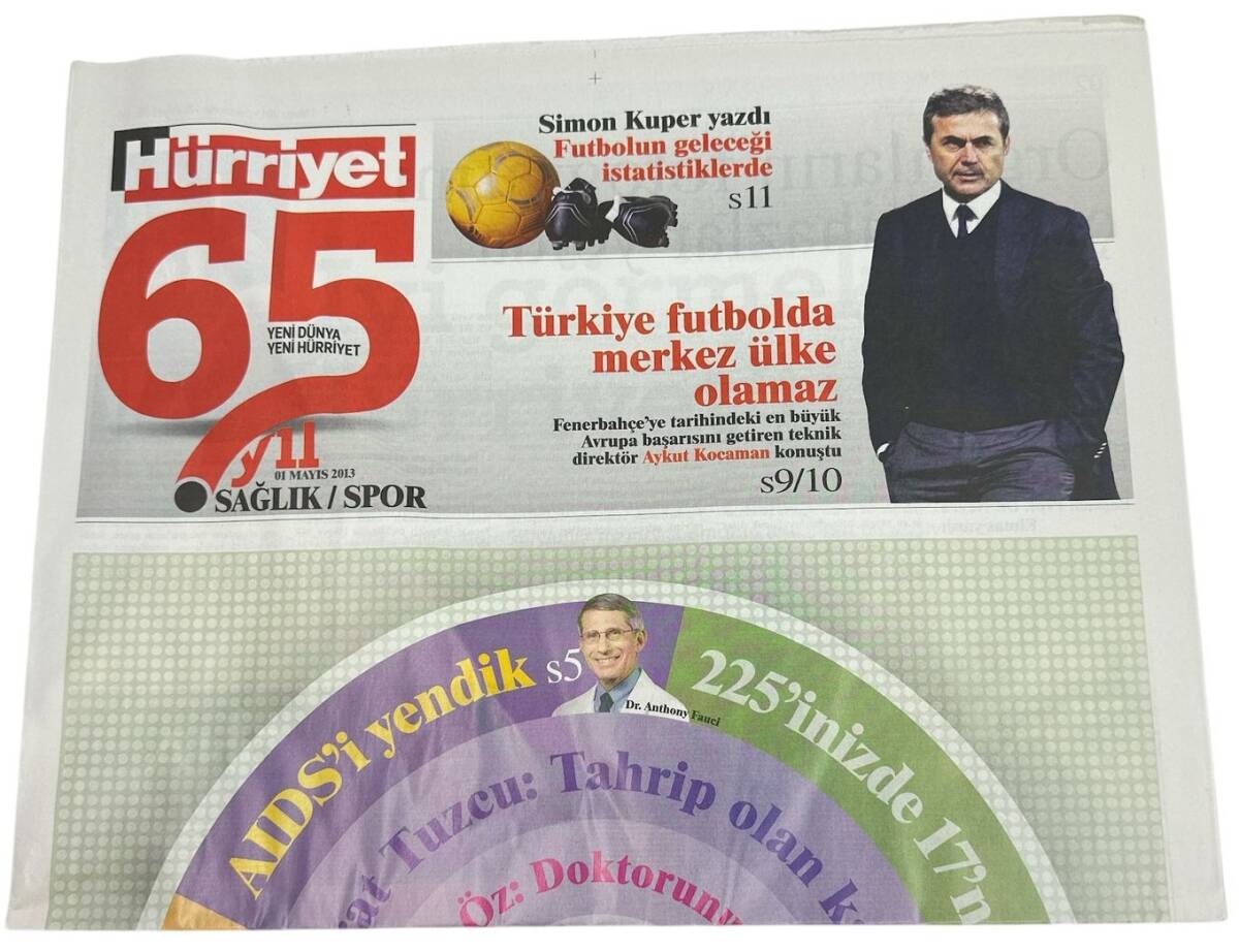 Hürriyet Sağlık/Spor Gazetesi 65. Yıl 1 Mayıs 2013 - Aykut Kocaman Ve Fenerbahçe GZ154140 - 1
