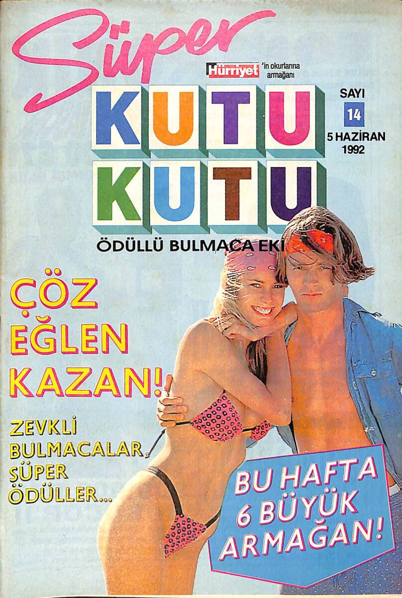 Hürriyet Süper Kutu Kutu Bulmaca Sayı 14 - 5 Haziran 1992 NDR93983 - 1