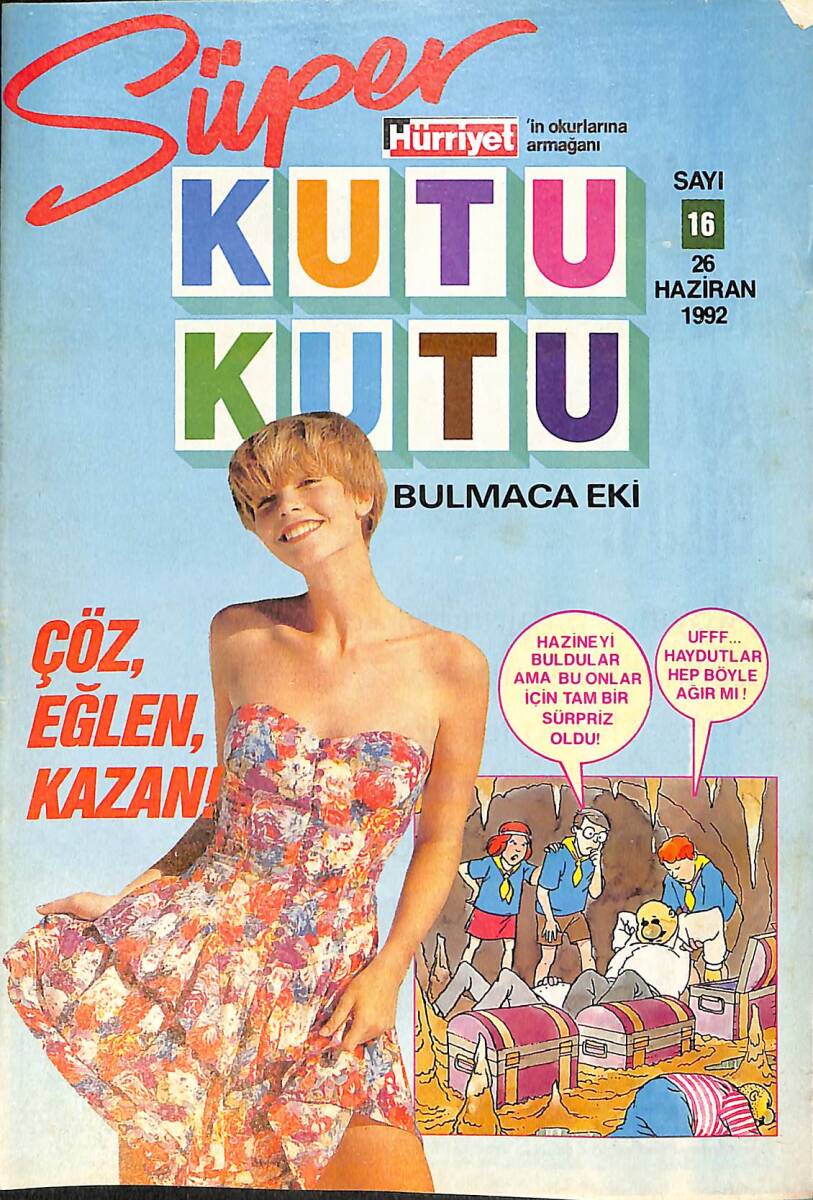 Hürriyet Süper Kutu Kutu Bulmaca Sayı 16 - 26 Haziran 1992 NDR93979 - 1