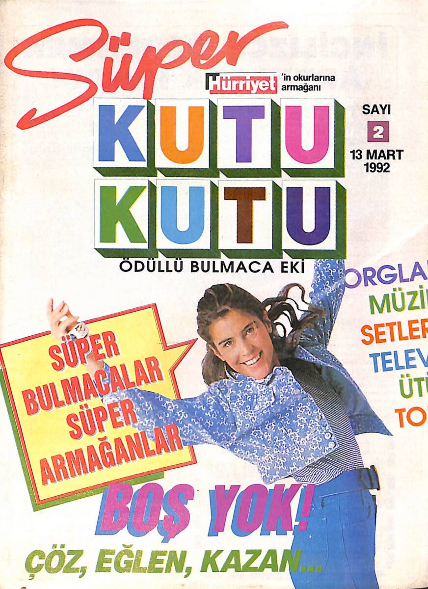 Hürriyet Süper Kutu Kutu Bulmaca Sayı 2 - 13 Mart 1992 NDR94002 - 1