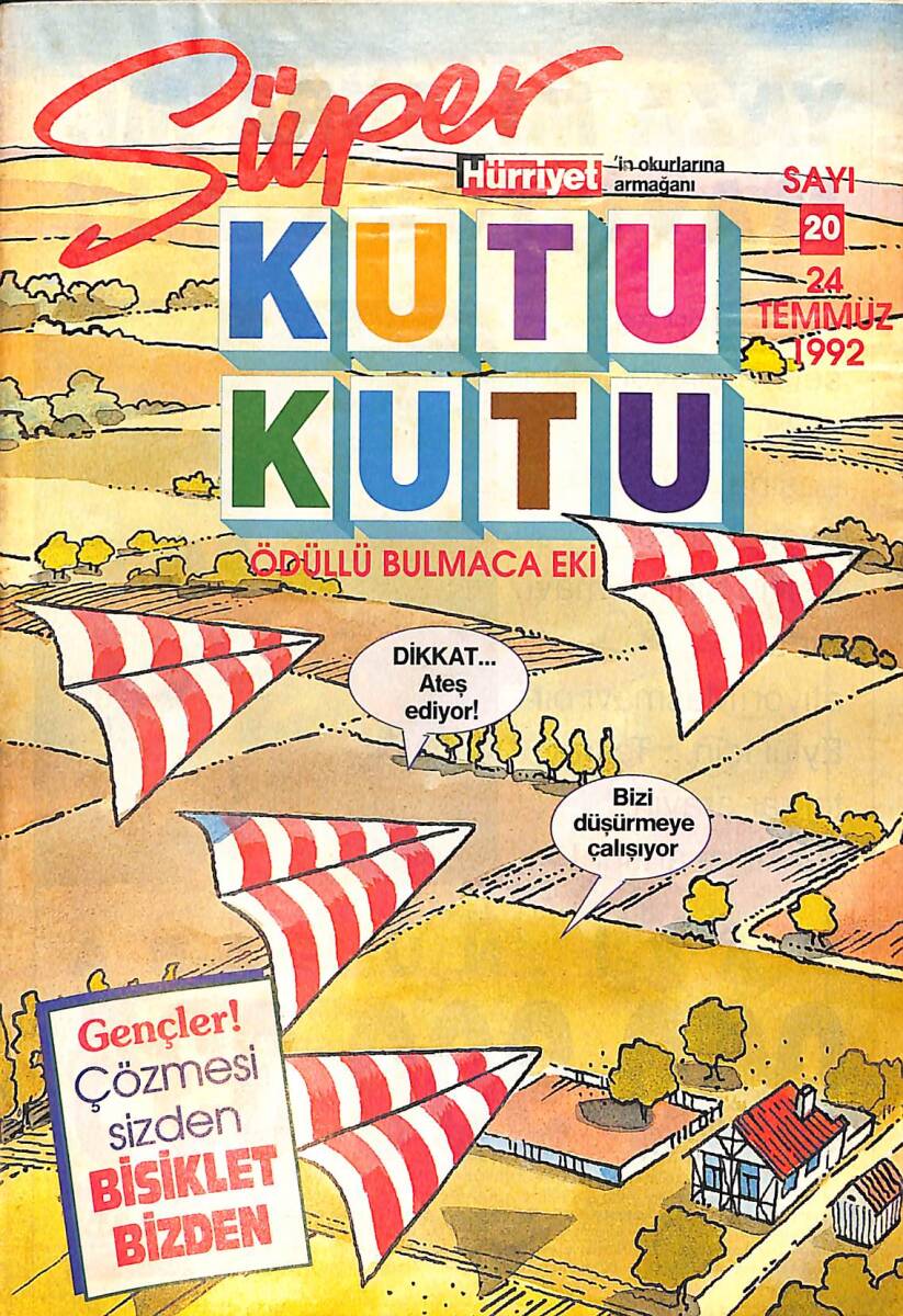 Hürriyet Süper Kutu Kutu Bulmaca Sayı 20 - 24 Temmuz 1992 NDR93988 - 1