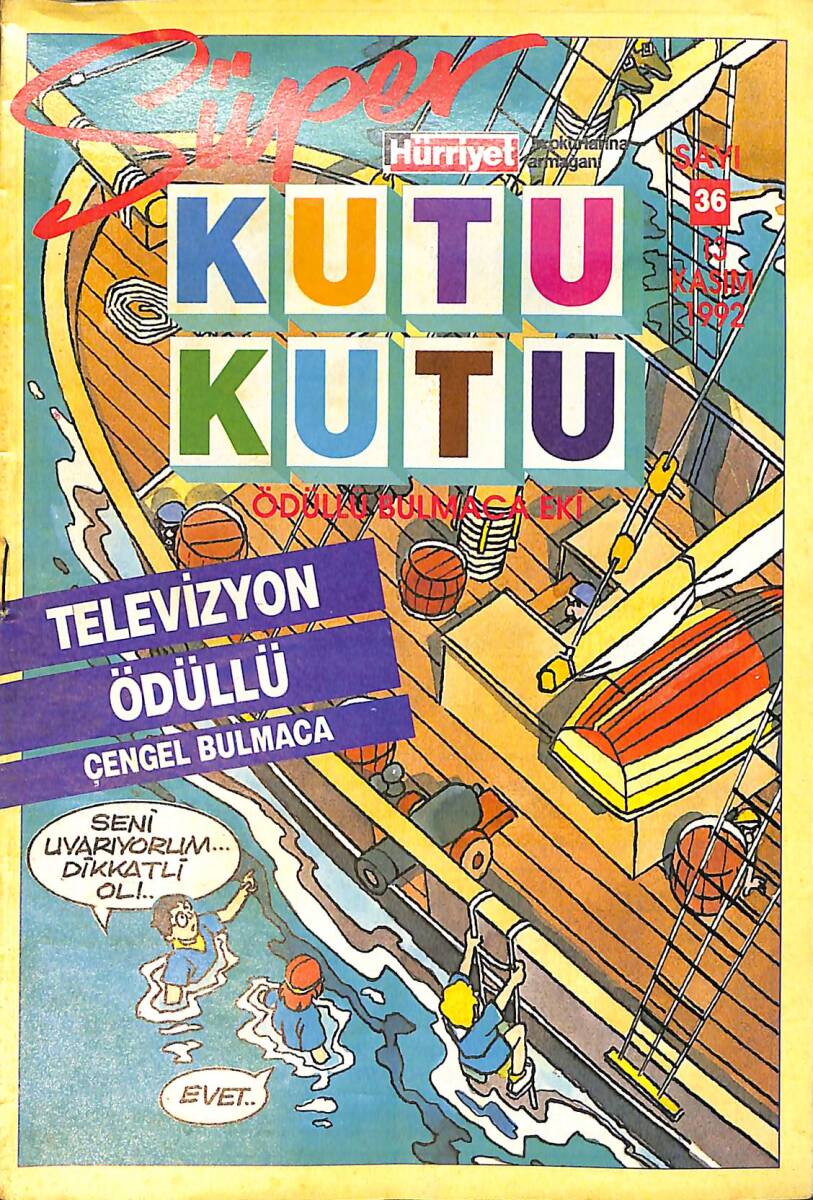 Hürriyet Süper Kutu Kutu Bulmaca Sayı 36 - 13 Kasım 1992 NDR93977 - 1