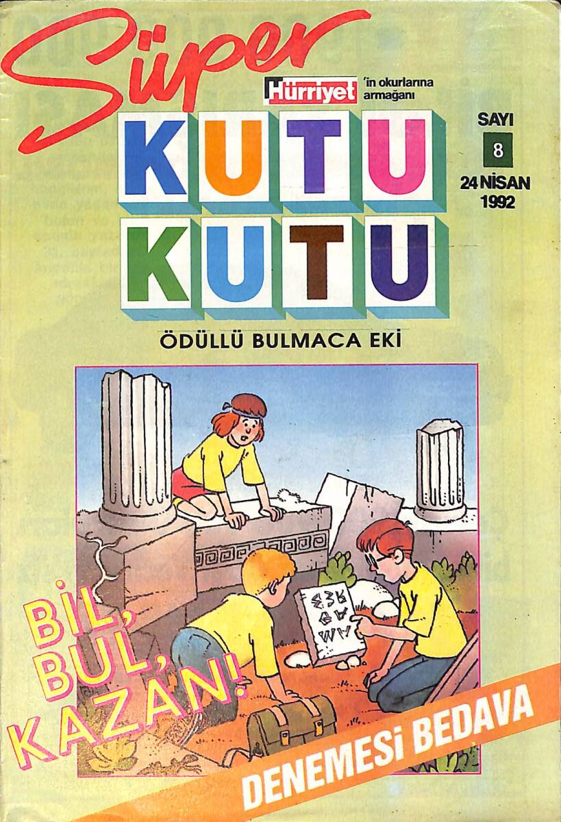 Hürriyet Süper Kutu Kutu Bulmaca Sayı 8 - 24 Nisan 1992 NDR93997 - 1