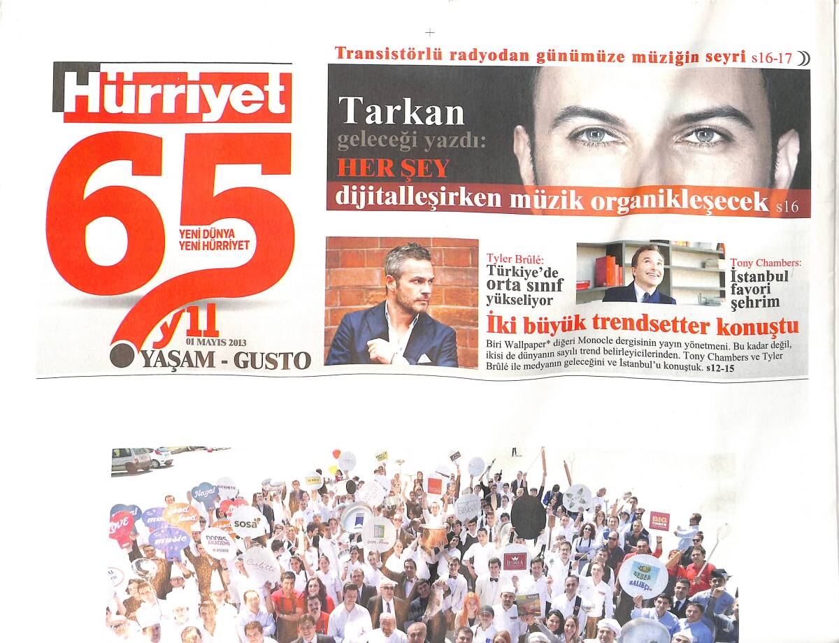 Hürriyet Yaşam/Gusto Gazetesi 65. Yıl 1 Mayıs 2013 GZ154142 - 1