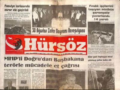 Hürsöz Gazetesi 1 Eylül 2011 - MHPli Doğrudan Başbakana Terörle Mücadele Et Çağrısı GZ125383 - 1
