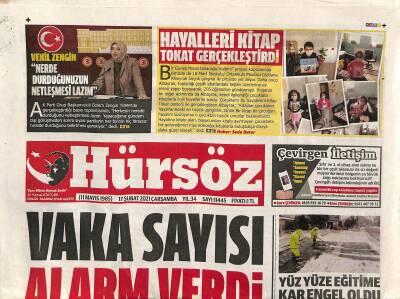 Hürsöz Gazetesi 17 Şubat 2021 - Deva Partisi Yönetiminden Gazetemize Ziyaret - Dünya Şampiyonu Akbaş Kabri Başında Anıldı GZ125047 - 1