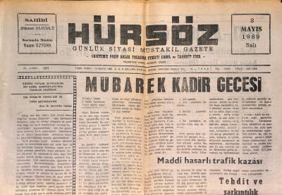 Hürsöz Gazetesi 2 Mayıs 1989 - Tokatspor , Tek 12 Mart Önünde İlk Yarıda Vurdu , İkinci Yarıda İse Durdu 4-0 GZ125331 - 1