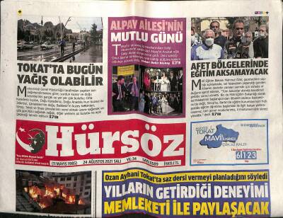 Hürsöz Gazetesi 24 Ağustos 2021 - Togü İstikrarını Korudu - Ozan Ayhani Tokatta Saz Dersi Vermeyi Planladığını Söyledi GZ125036 - 1