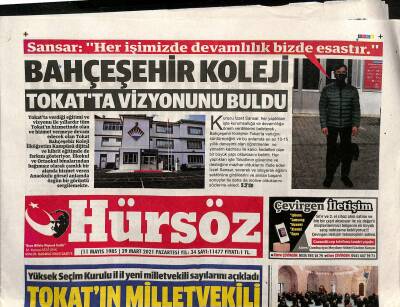 Hürsöz Gazetesi 29 Mart 2021 - Biyolojik Mücadele Ajanları Yetiştirilecek - Bahçeşehir Koleji Tokatta Vizyonunu Buldu GZ125031 - 1