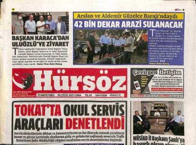 Hürsöz Gazetesi 3 Eylül 2021 - İspanyol Gönüllüsü Çalışmalarına Başladı - Başkan Karacadan Uluözlüye Ziyaret GZ125079 - 1