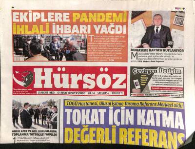 Hürsöz Gazetesi 4 Mart 2021 - Ekiplere Pandemi İhlali İhbarı Yağdı - OKAdan Ödüllü Fotoğraf Yarışması GZ125048 - 1