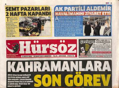 Hürsöz Gazetesi 6 Mart 2021 - Kadim Durmaz Finansal Piyasaların Denetimi Önemli GZ125044 - 1