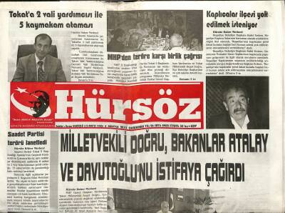Hürsöz Gazetesi 8 Ağustos 2012 - Milletvekili Doğru, Bakanlar Atalay Ve Davutoğlunu İstifaya Çağırdı GZ122549 - 1