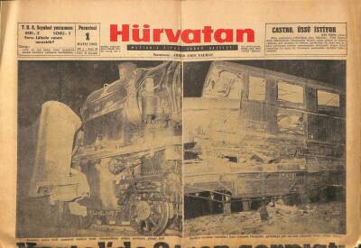 Hürvatan Gazetesi 1 Mayıs 1961 - Kartalda 2 Tren Çarpıştı GZ89935 - 1